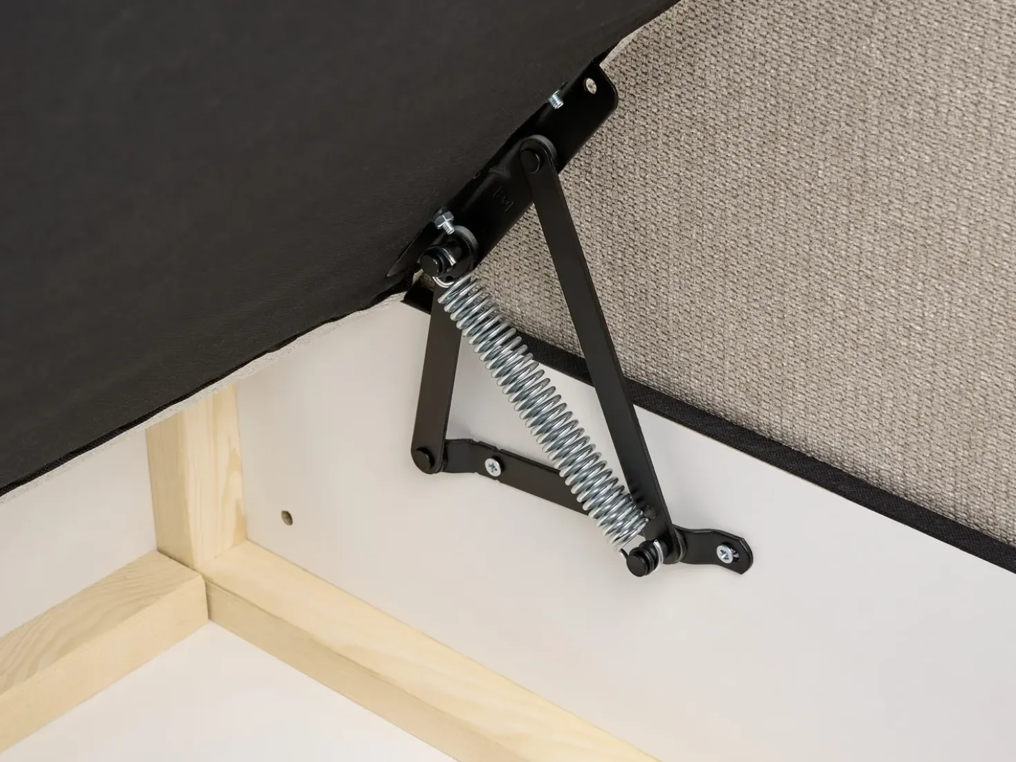 Divano letto con contenitore Tessuto CHANCELLOR 180 x 200 cm Tortora