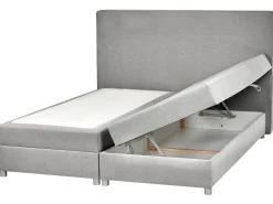Divano letto con contenitore Tessuto MINISTER 180 x 200 cm Grigio chiaro