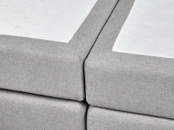 Divano letto con contenitore Tessuto MINISTER 180 x 200 cm Grigio chiaro