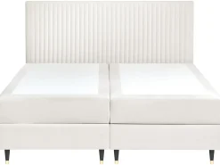 Divano letto con contenitore Velluto DAME 180 x 200 cm Bianco sporco