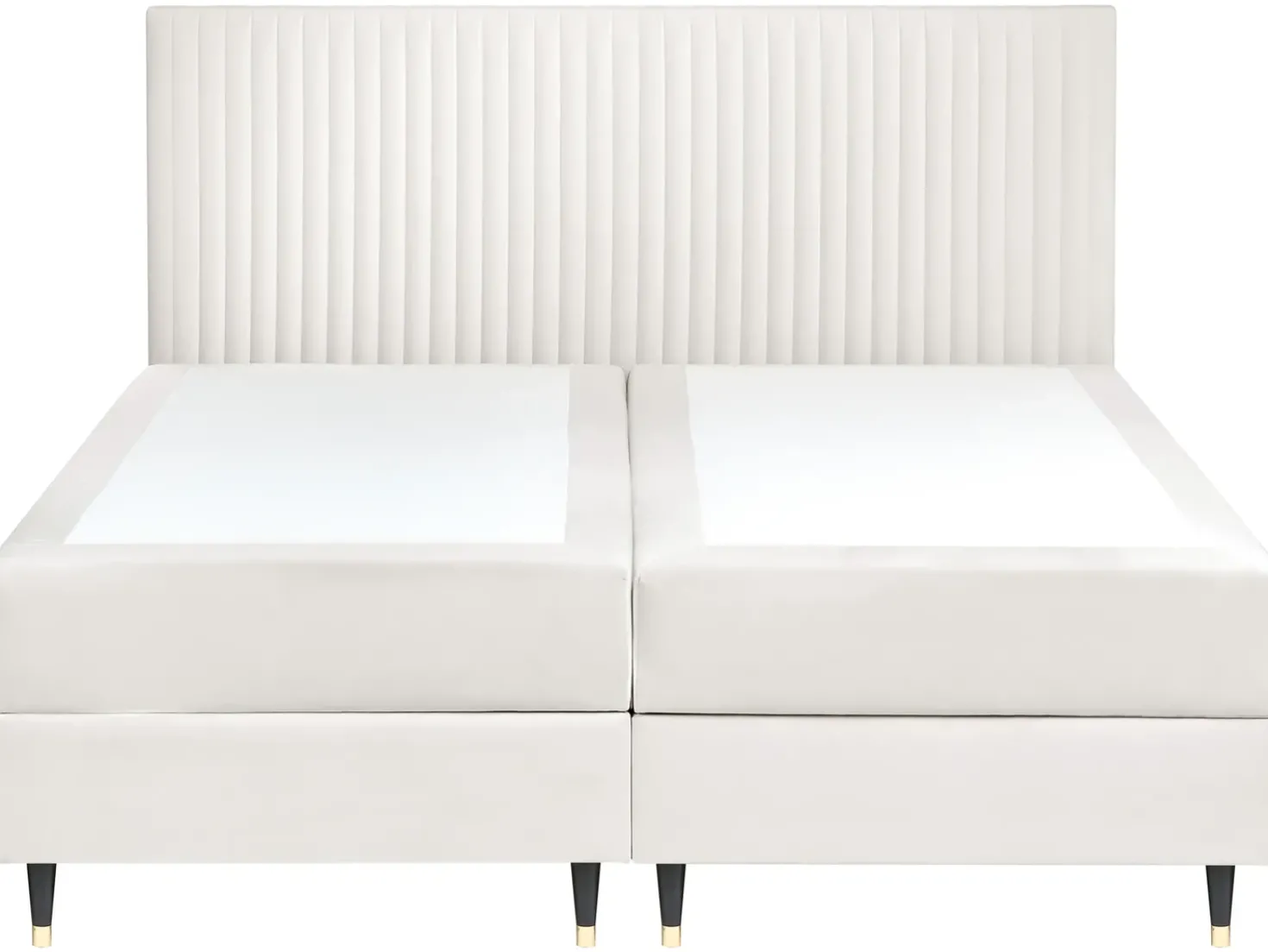 Divano letto con contenitore Velluto DAME 180 x 200 cm Bianco sporco