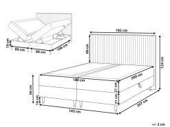 Divano letto con contenitore Velluto DAME 180 x 200 cm Bianco sporco