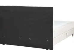 Divano letto con contenitore Velluto DAME 180 x 200 cm Bianco sporco