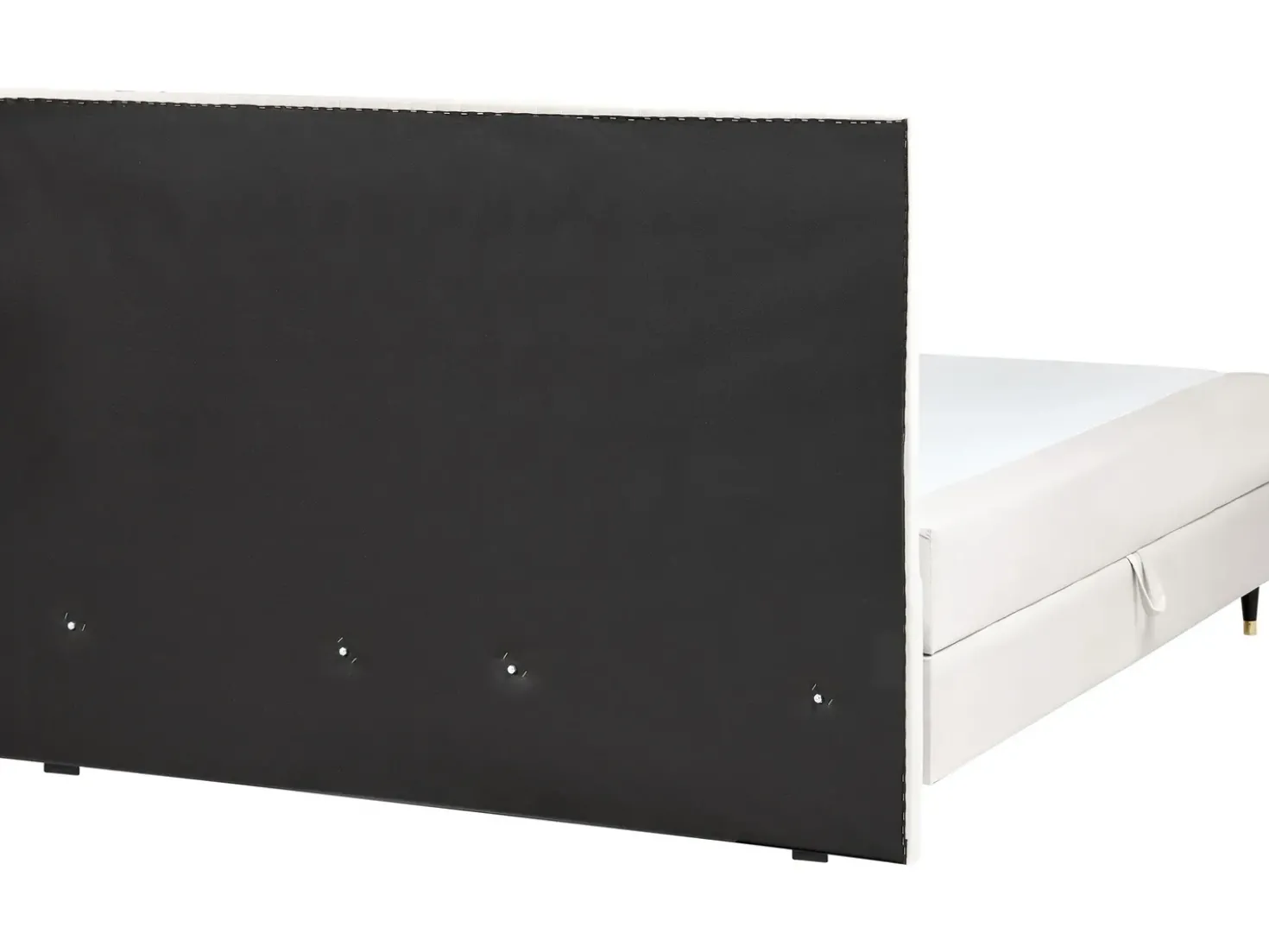 Divano letto con contenitore Velluto DAME 180 x 200 cm Bianco sporco