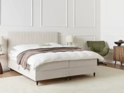 Divano letto con contenitore Velluto DAME 180 x 200 cm Bianco sporco