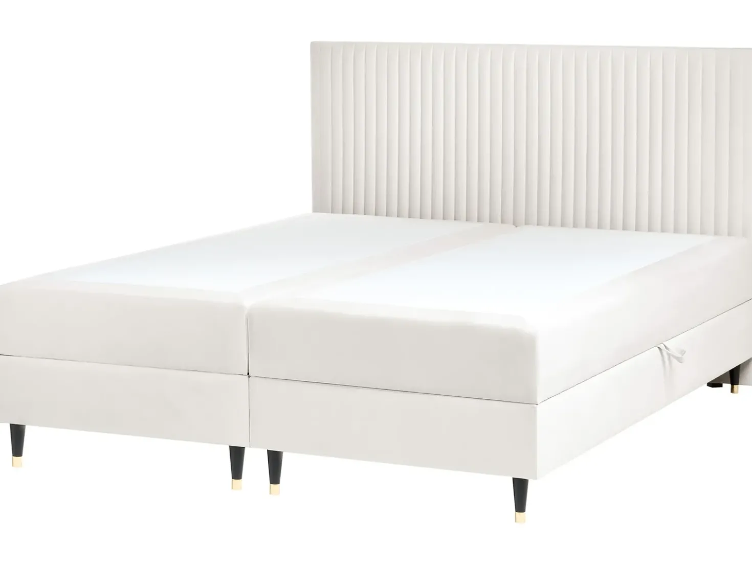 Divano letto con contenitore Velluto DAME 180 x 200 cm Bianco sporco