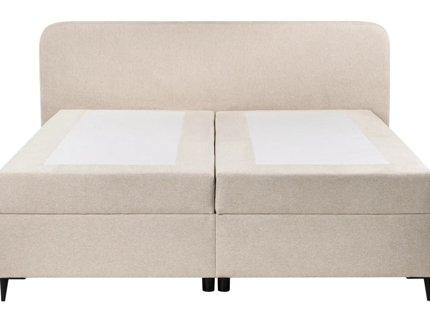 Divano letto con contenitore Tessuto REGENT 180 x 200 cm Beige chiaro