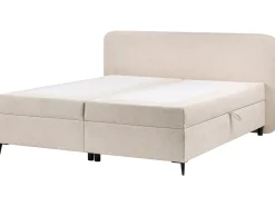 Divano letto con contenitore Tessuto REGENT 180 x 200 cm Beige chiaro