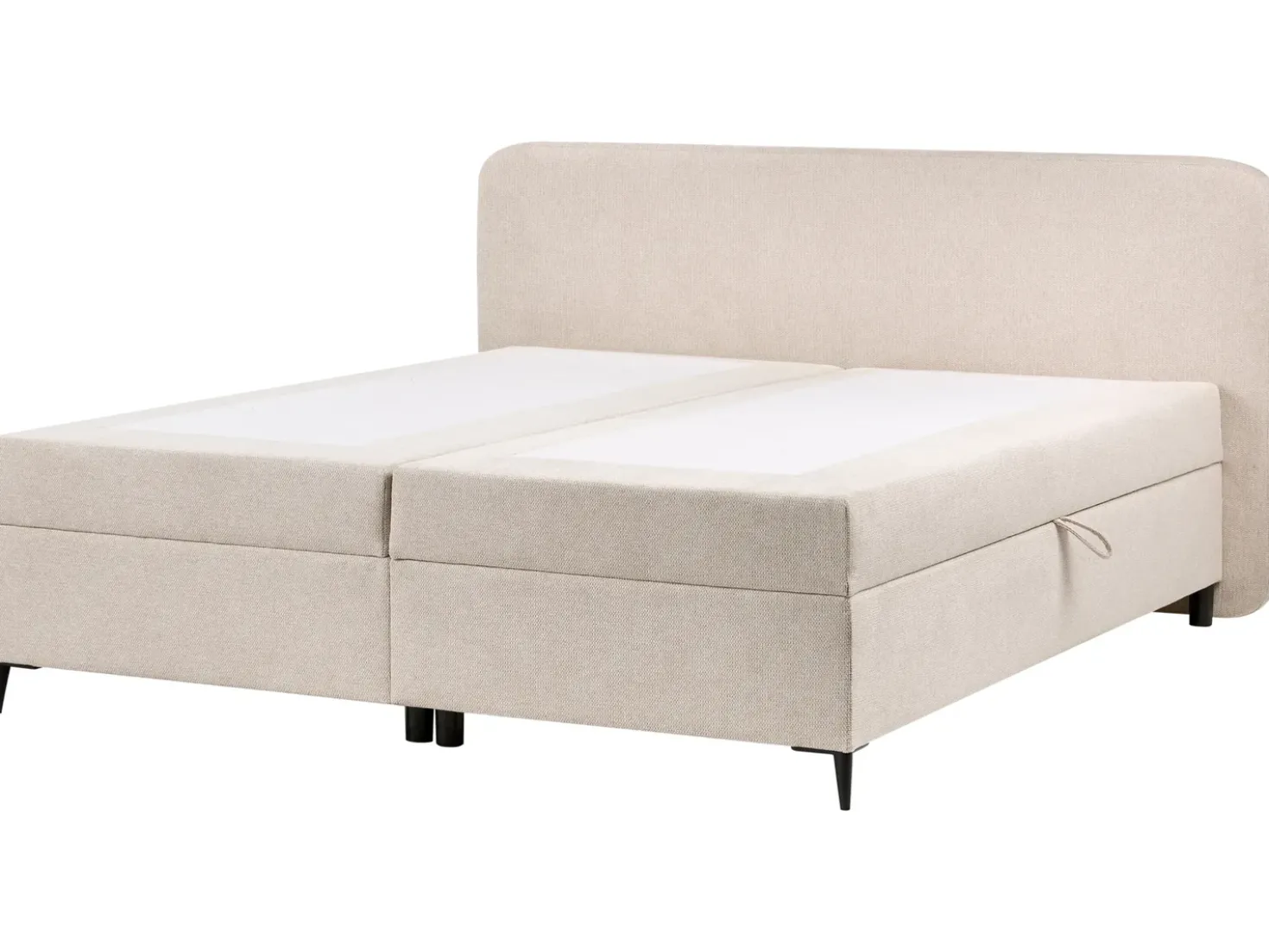 Divano letto con contenitore Tessuto REGENT 180 x 200 cm Beige chiaro