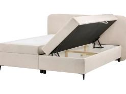 Divano letto con contenitore Tessuto REGENT 180 x 200 cm Beige chiaro