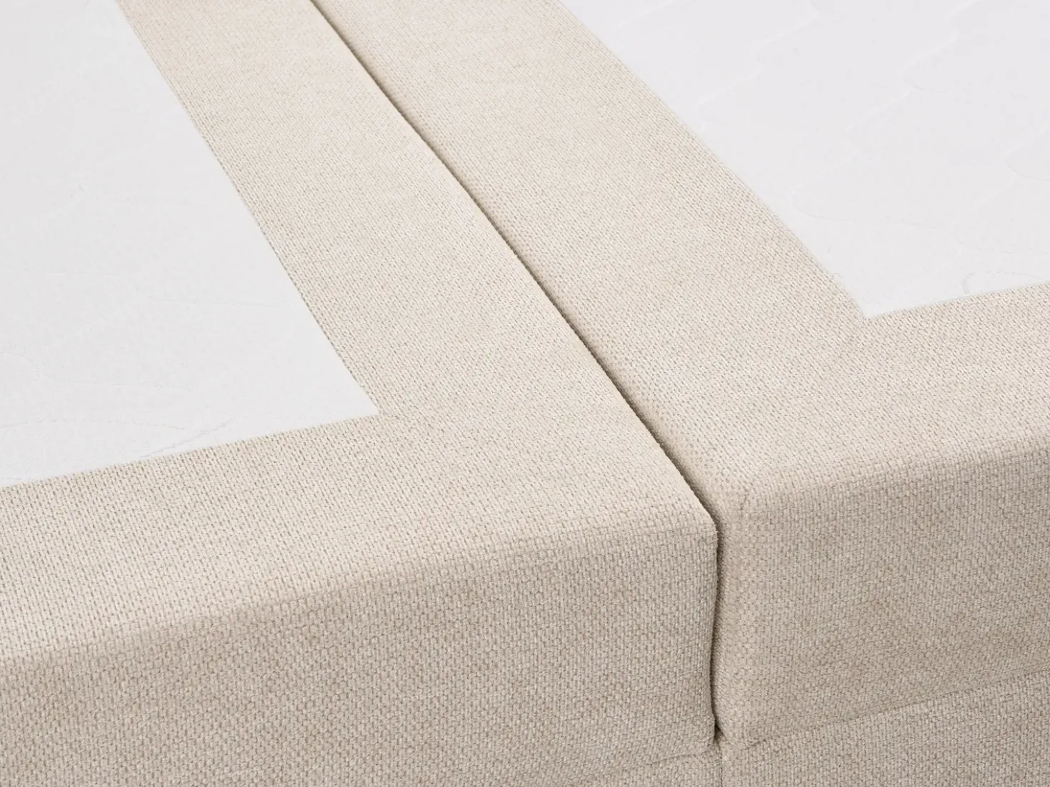 Divano letto con contenitore Tessuto REGENT 180 x 200 cm Beige chiaro