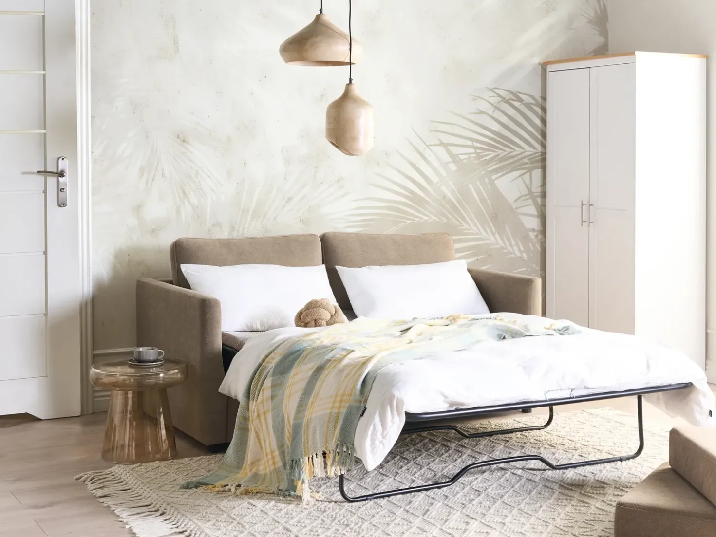Divano letto INKOO Tessuto Marrone