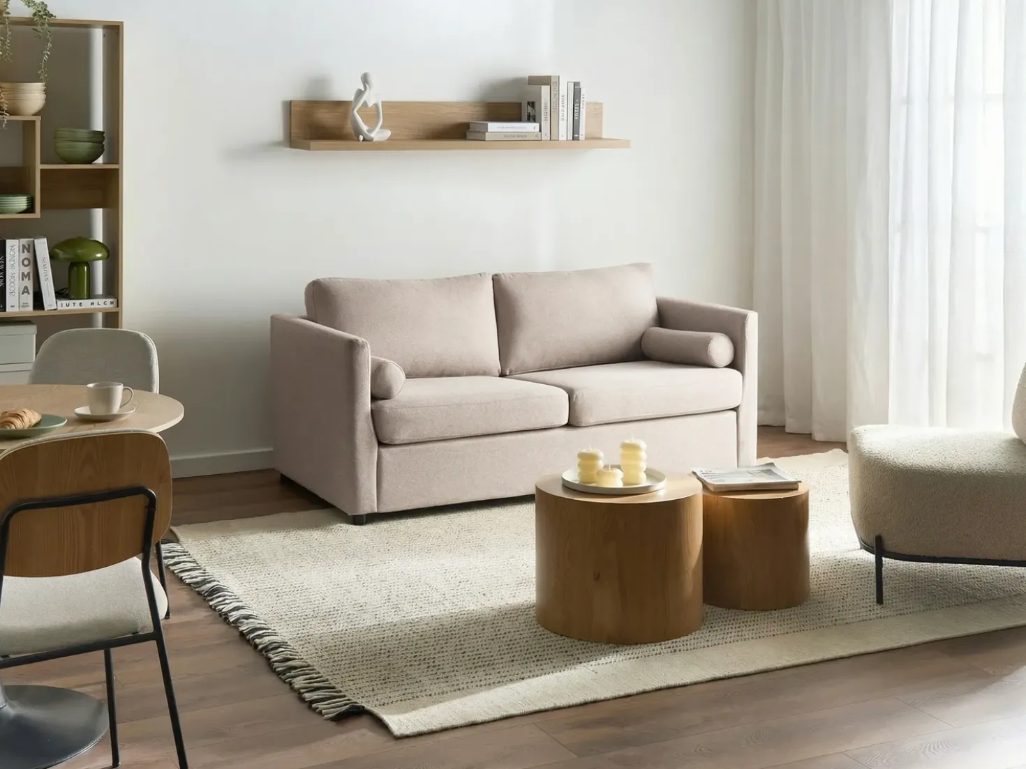 Divano letto INKOO Tessuto Beige