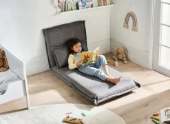Divano letto singolo DELLEN Tessuto Grigio scuro
