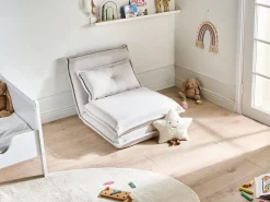 Divano letto singolo DELLEN Tessuto Bianco sporco