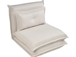 Divano letto singolo DELLEN Tessuto Bianco sporco