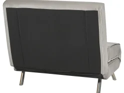 Divano letto singolo FARRIS Velluto Grigio chiaro