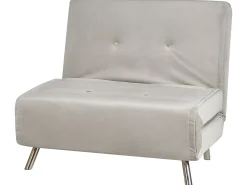 Divano letto singolo FARRIS Velluto Grigio chiaro