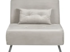 Divano letto singolo FARRIS Velluto Grigio chiaro