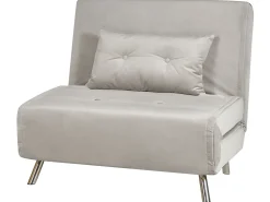 Divano letto singolo FARRIS Velluto Grigio chiaro