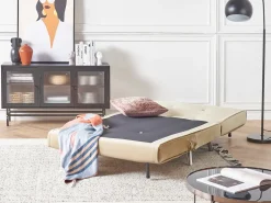 Divano letto singolo FARRIS Velluto Beige sabbia