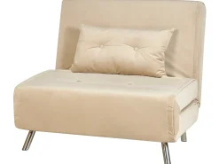 Divano letto singolo FARRIS Velluto Beige sabbia