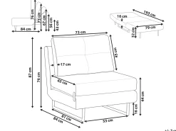 Divano letto singolo JERSLEV Tessuto Grigio