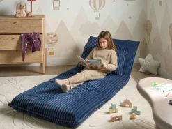 Divano letto singolo LYSEKIL Velluto a coste Blu