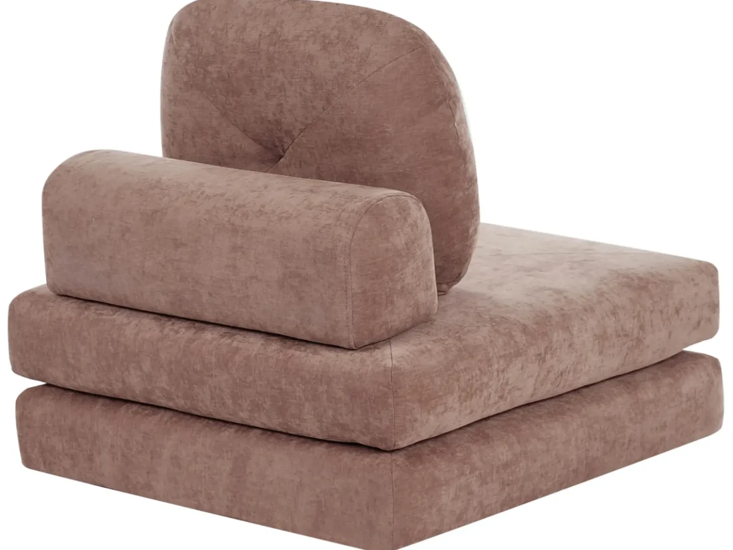 Divano letto singolo OLDEN Ciniglia Marrone