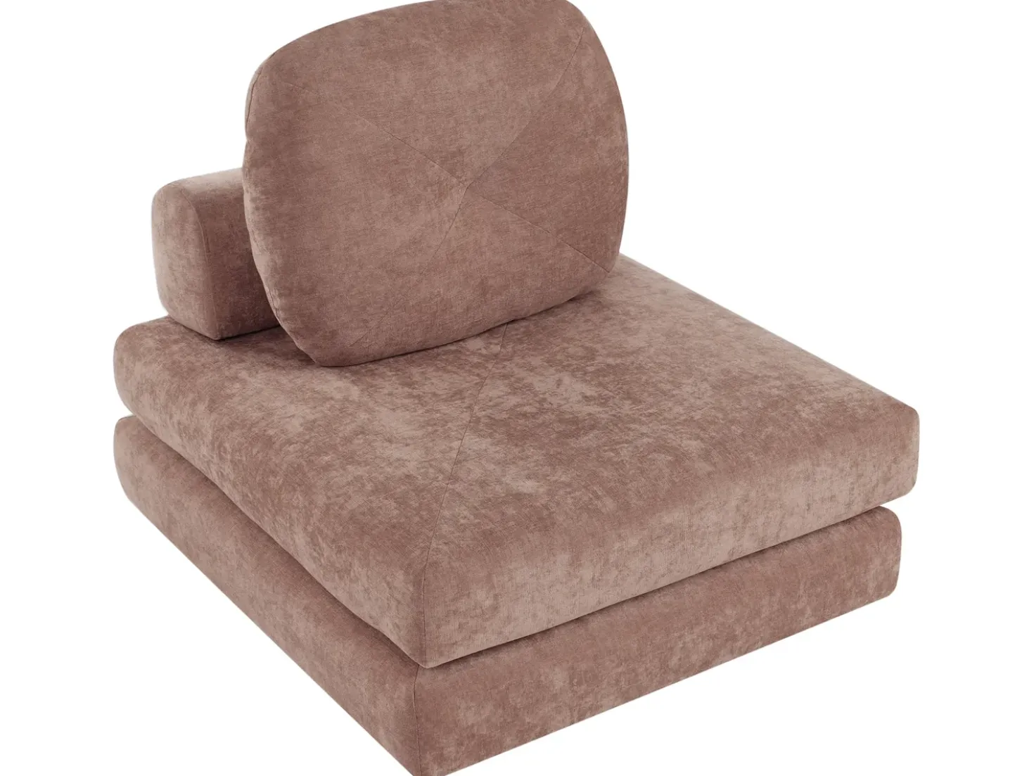 Divano letto singolo OLDEN Ciniglia Marrone