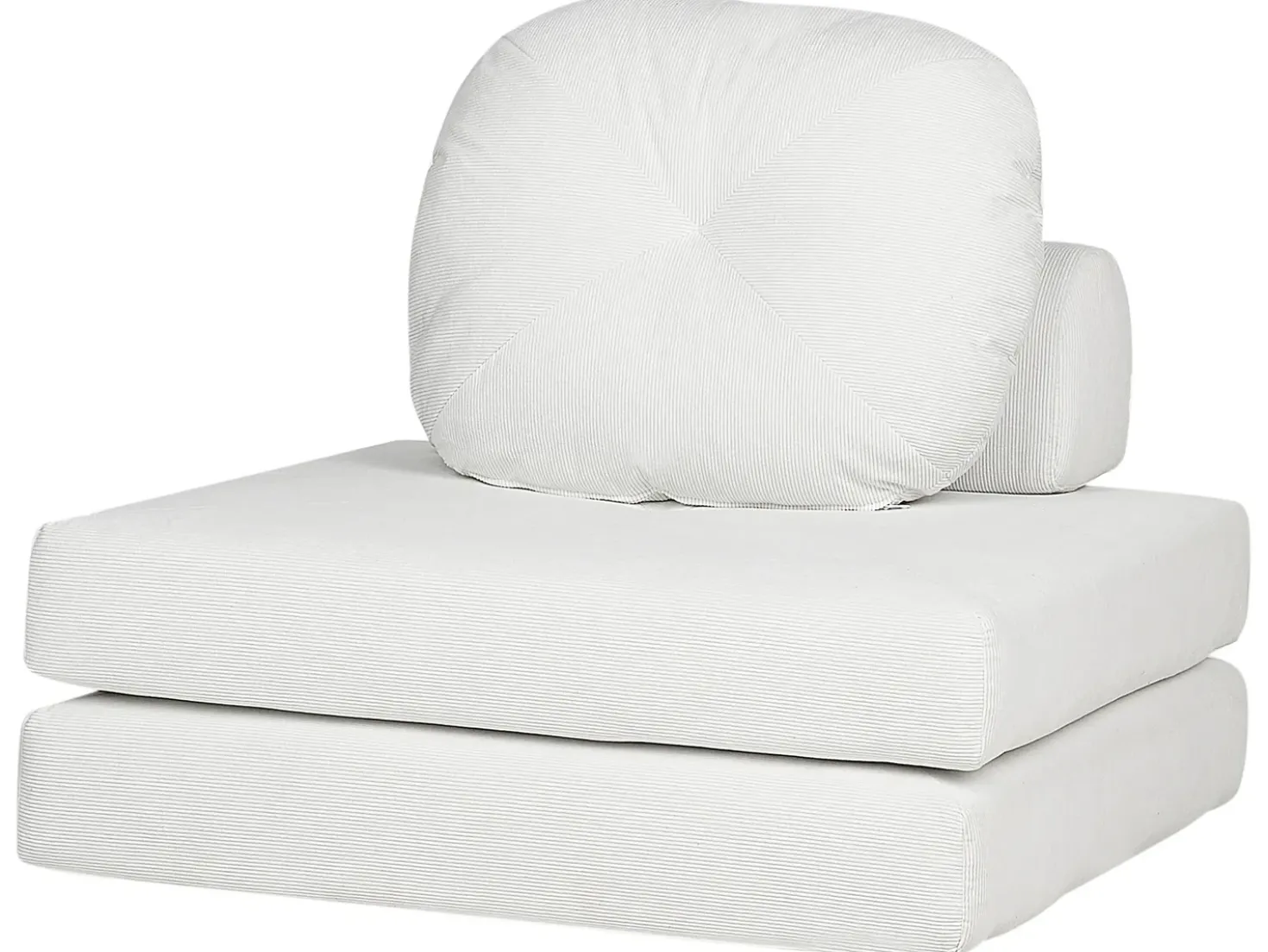 Divano letto singolo OLDEN Velluto a coste Bianco sporco