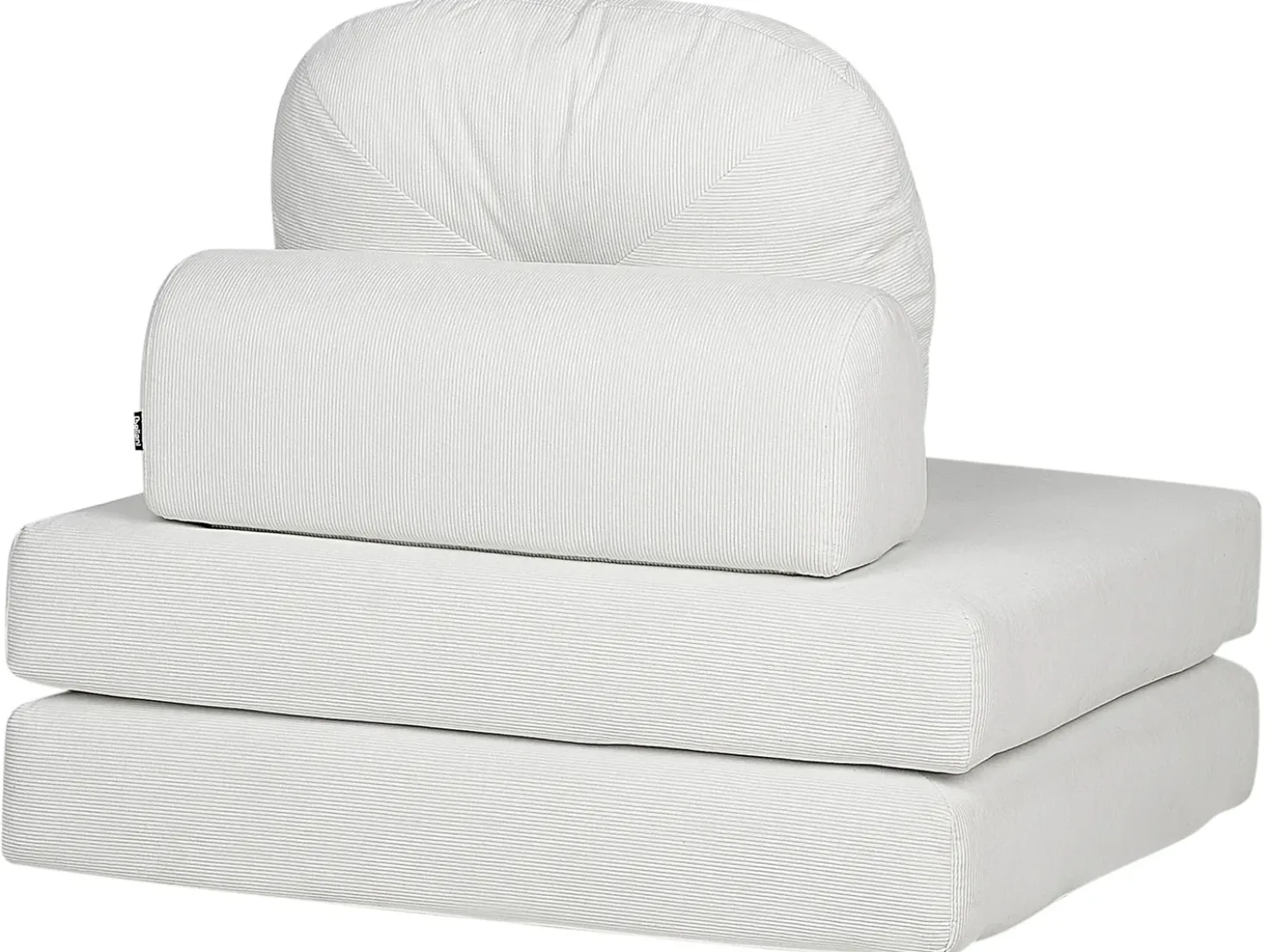 Divano letto singolo OLDEN Velluto a coste Bianco sporco