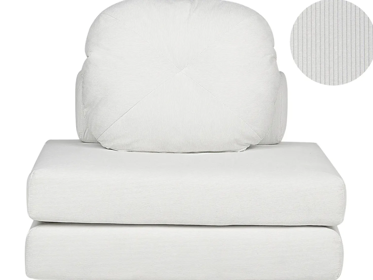 Divano letto singolo OLDEN Velluto a coste Bianco sporco