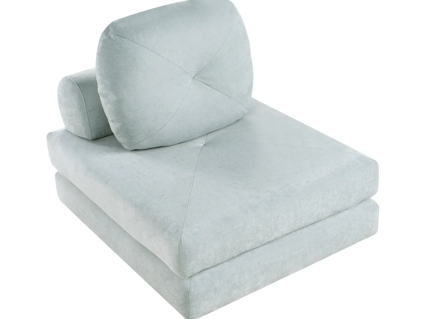 Divano letto singolo OLDEN Ciniglia Azzurro