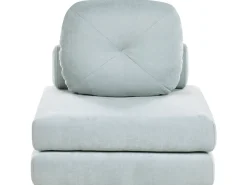 Divano letto singolo OLDEN Ciniglia Azzurro