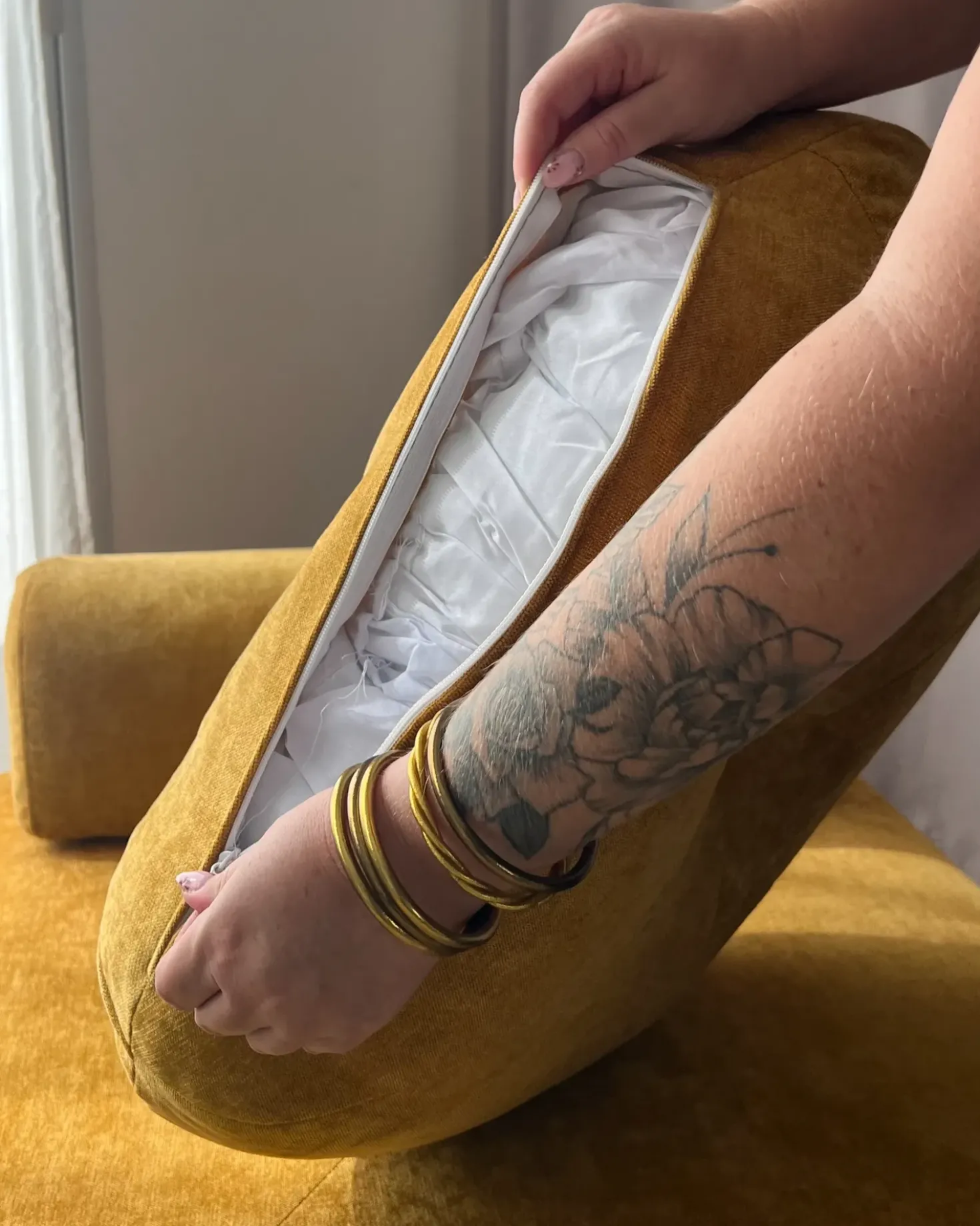 Divano letto singolo OLDEN Ciniglia Senape