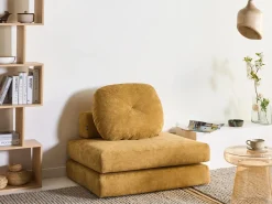 Divano letto singolo OLDEN Ciniglia Senape