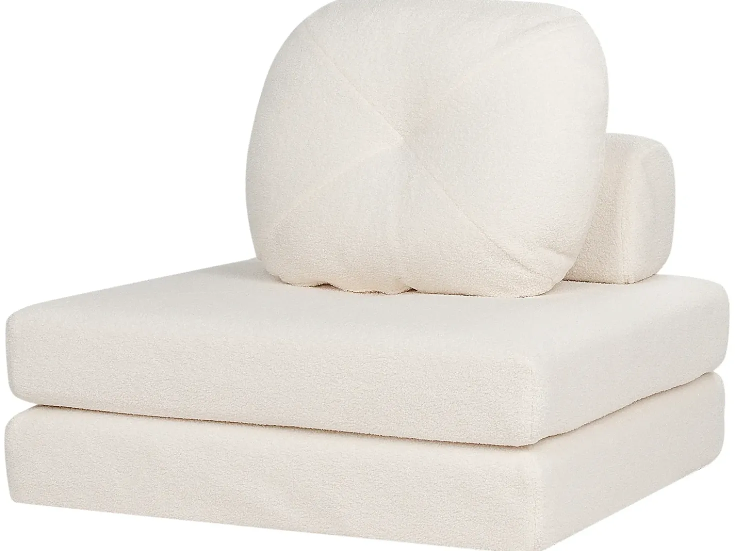 Divano letto singolo OLDEN Bouclé Bianco