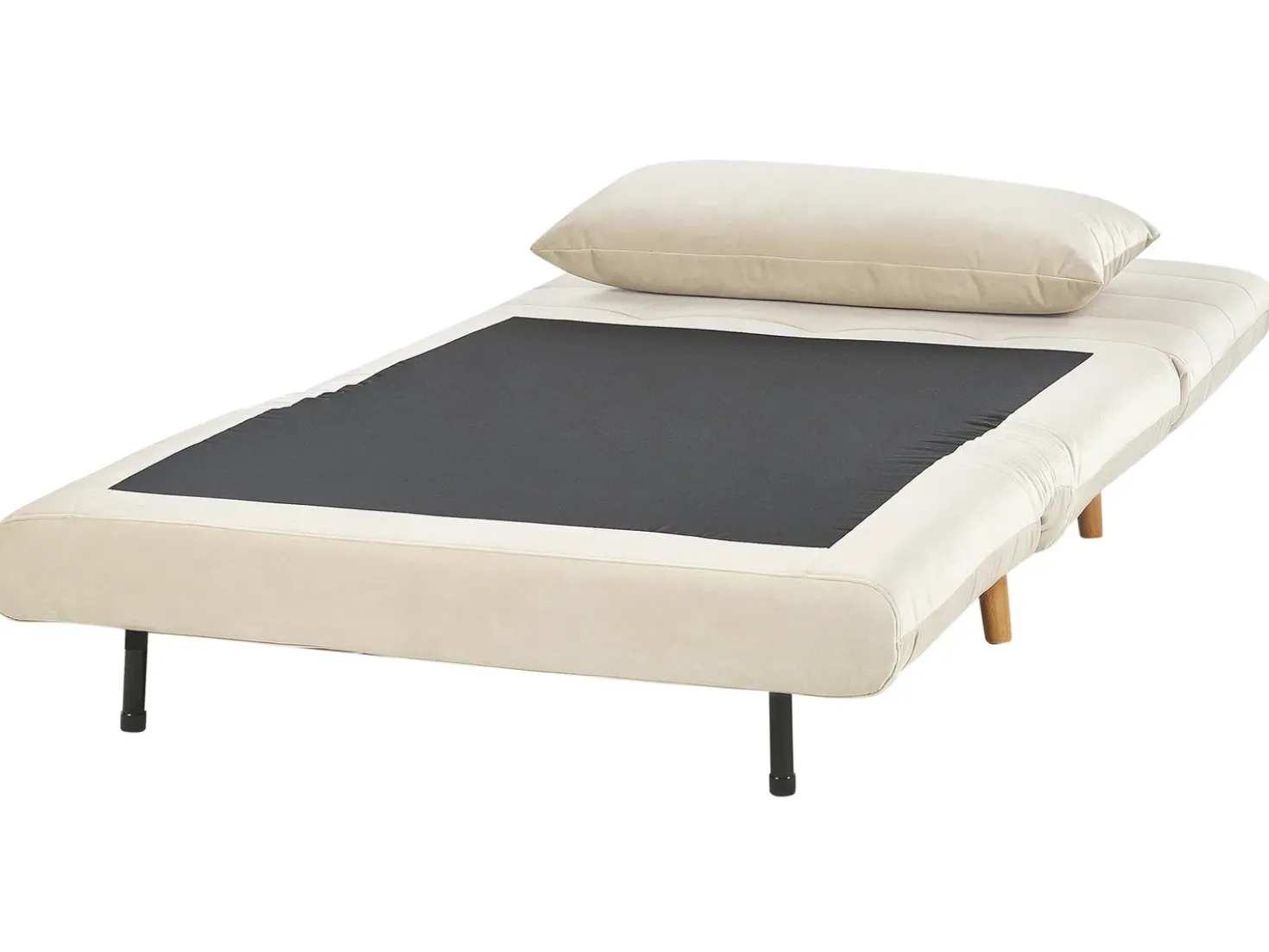 Divano letto singolo SETTEN Velluto Beige chiaro
