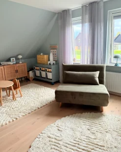 Divano letto singolo SETTEN Velluto Verde oliva