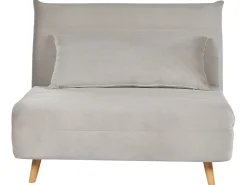 Divano letto singolo SETTEN Velluto Grigio chiaro