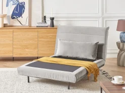 Divano letto singolo SETTEN Velluto Grigio chiaro