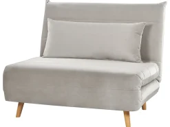 Divano letto singolo SETTEN Velluto Grigio chiaro