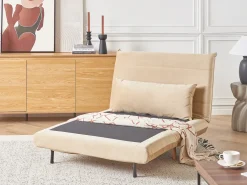 Divano letto singolo SETTEN Velluto Beige sabbia