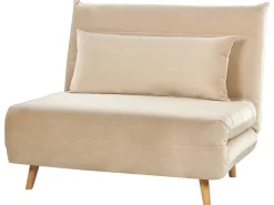 Divano letto singolo SETTEN Velluto Beige sabbia