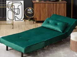 Divano letto singolo VESTFOLD Velluto Verde scuro