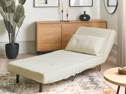 Divano letto singolo VESTFOLD Bouclé Bianco sporco
