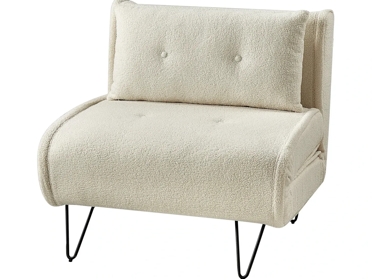 Divano letto singolo VESTFOLD Bouclé Bianco sporco