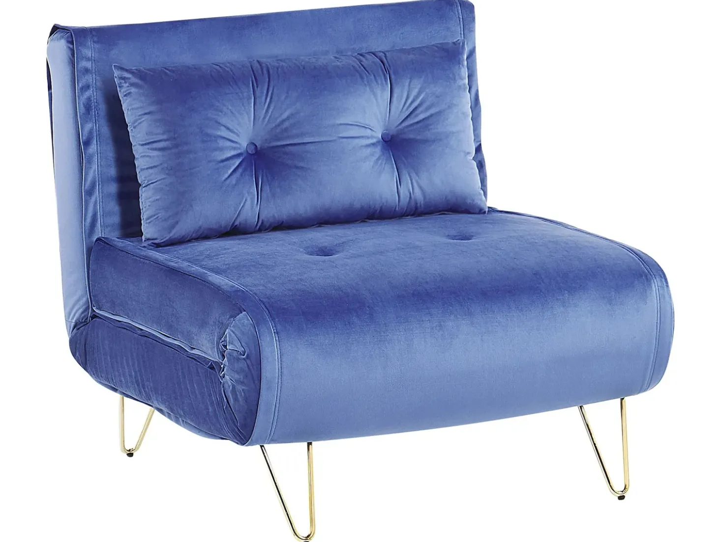 Divano letto singolo VESTFOLD Velluto Blu marino