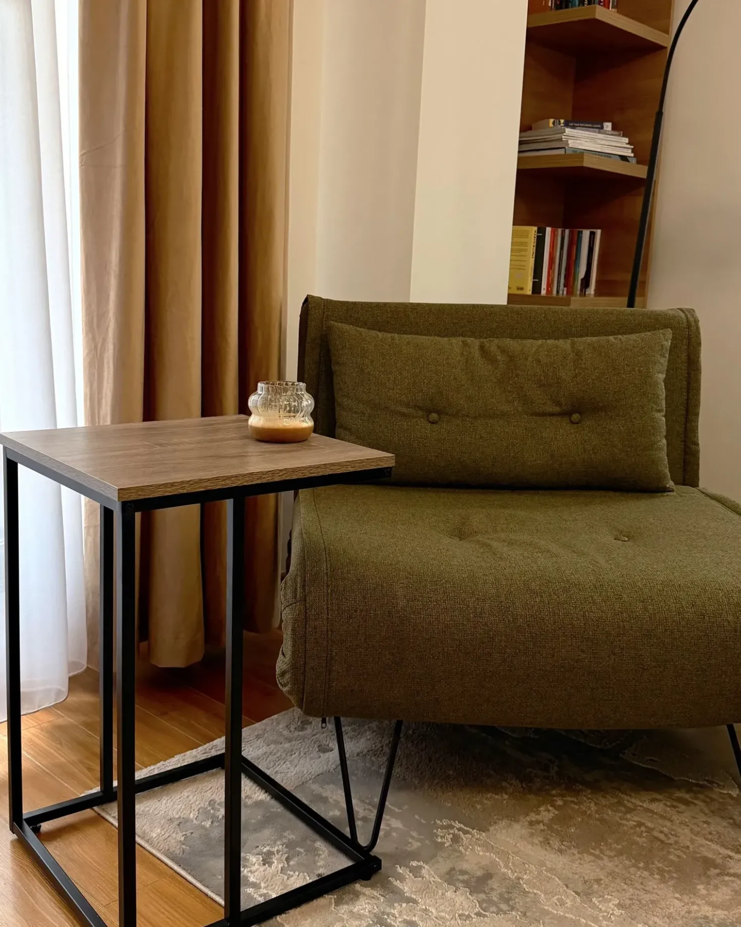 Divano letto singolo VESTFOLD Tessuto Verde oliva